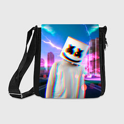 Сумка на плечо Marshmello: Glitch Effect, цвет: 3D-принт