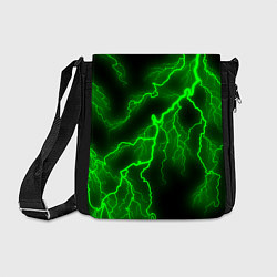 Сумка на плечо МОЛНИЯ GREEN NEON, цвет: 3D-принт
