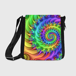 Сумка на плечо Красочная фрактальная спираль Узор Colorful fracta, цвет: 3D-принт