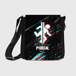 Сумка на плечо Portal в стиле Glitch Баги Графики на темном фоне, цвет: 3D-принт