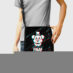 Сумка на плечо FNAF в стиле Glitch Баги Графики на темном фоне, цвет: 3D-принт — фото 2