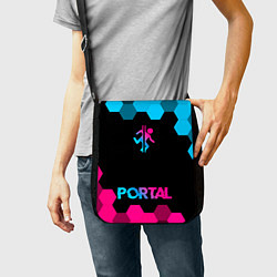 Сумка на плечо Portal - neon gradient: символ, надпись, цвет: 3D-принт — фото 2