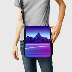 Сумка на плечо Neon mountains - Vaporwave, цвет: 3D-принт — фото 2
