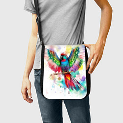 Сумка на плечо Разноцветный акварельный попугай с расправленными, цвет: 3D-принт — фото 2