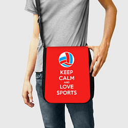 Сумка на плечо Keep Calm & Love Volleyball, цвет: 3D-принт — фото 2