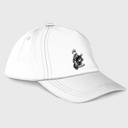 Бейсболка Punks not dead - motto, цвет: белый