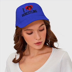 Бейсболка I love wrestling, цвет: синий — фото 2
