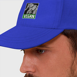Бейсболка Vegan elephant, цвет: синий — фото 2