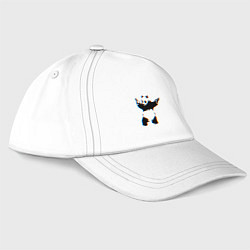 Бейсболка Banksy Panda with guns - Бэнкси, цвет: белый