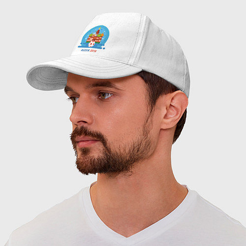 Бейсболка 2018 - Russia / Белый – фото 2
