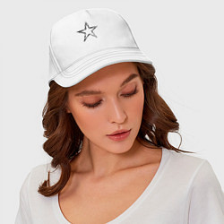 Бейсболка Звезда star, цвет: белый — фото 2
