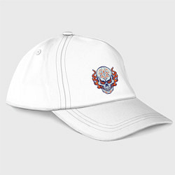 Бейсболка Fire - Skull, цвет: белый
