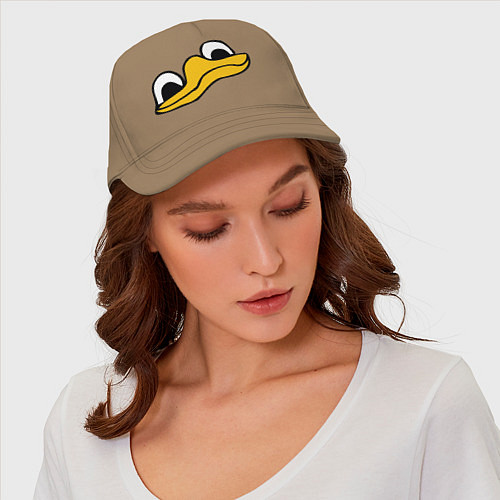 Бейсболка Утиная морда duck face / Миндальный – фото 4