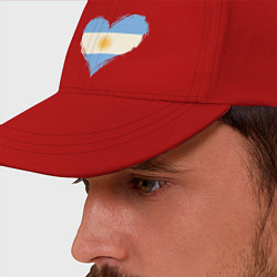 Бейсболка Сердце - Аргентина, цвет: красный — фото 2
