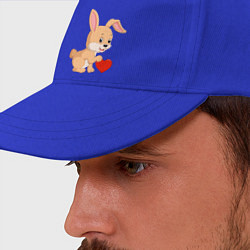 Бейсболка Кролик с сердечком, цвет: синий — фото 2