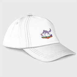 Бейсболка Кролик и волк, цвет: белый