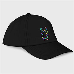 Бейсболка Cool neon bear, цвет: черный