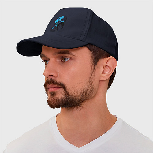 Бейсболка Девушка и птицы в небе / Тёмно-синий – фото 2