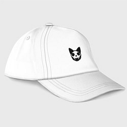 Бейсболка Череп кота, цвет: белый
