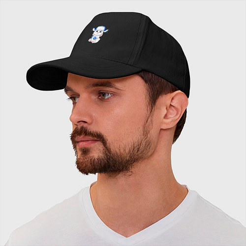 Бейсболка Зайчик в шапке ушанке / Черный – фото 2