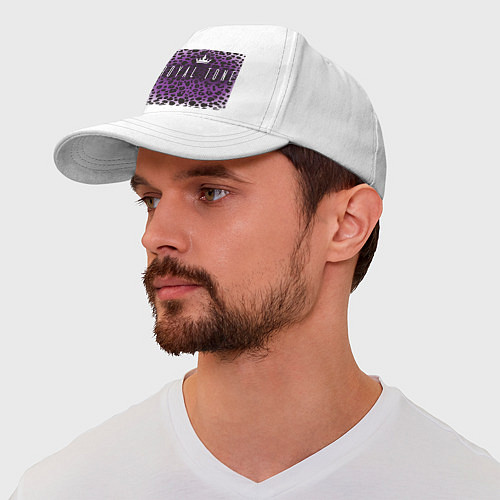 Бейсболка Фиолетовый цвет с пятнами леопарда / Белый – фото 2