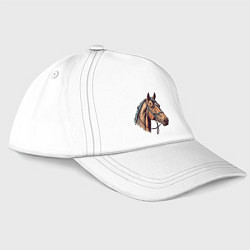 Бейсболка Конь скакун, цвет: белый