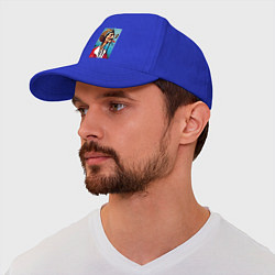 Бейсболка Портрет Сальвадора Дали - нейросеть, цвет: синий