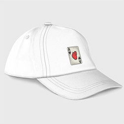 Бейсболка Туз сердца, цвет: белый
