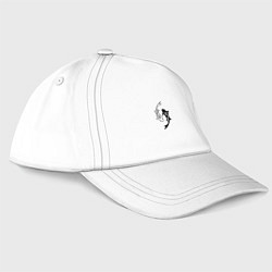 Бейсболка Японские карпы Инь и Янь, цвет: белый