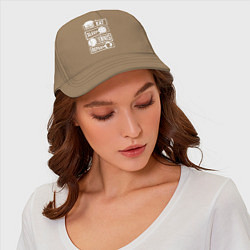 Бейсболка Еда сон теннис, цвет: миндальный — фото 2