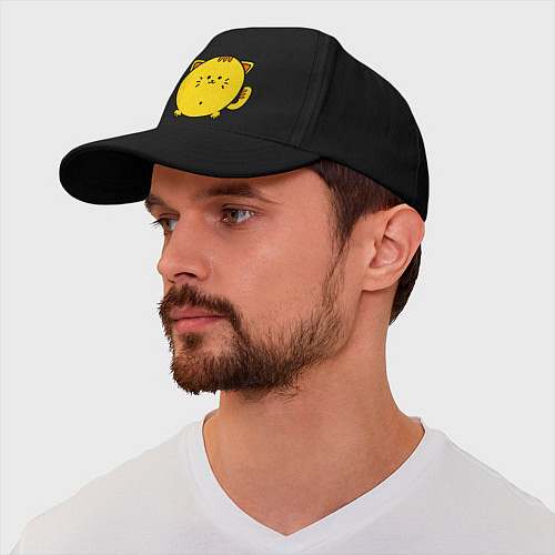 Бейсболка Пухлый котик / Черный – фото 2