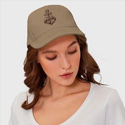 Бейсболка Якорь и море, цвет: миндальный — фото 2