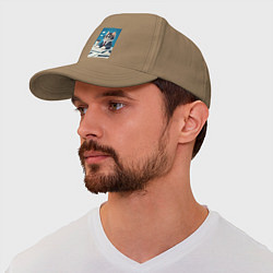 Бейсболка Котёнок офисный планктон - нейроарт, цвет: миндальный — фото 2