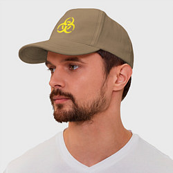 Бейсболка Токсик - знак биоопасности, цвет: миндальный — фото 2