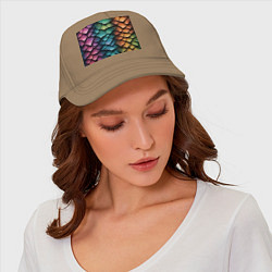Бейсболка Цветная чешуя дракона, цвет: миндальный — фото 2