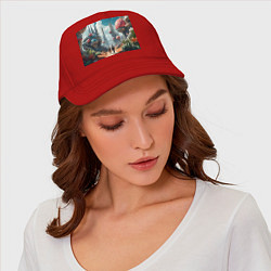 Бейсболка Планета фантастика, цвет: красный — фото 2