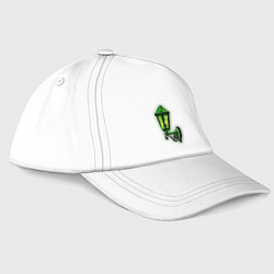 Бейсболка Зелёный уличный фонарь, цвет: белый