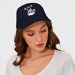 Бейсболка Енот-девочка, цвет: тёмно-синий — фото 2