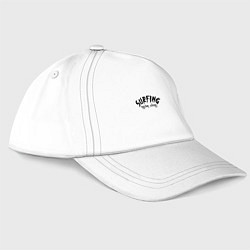 Бейсболка Surfing never alone - slogan, цвет: белый