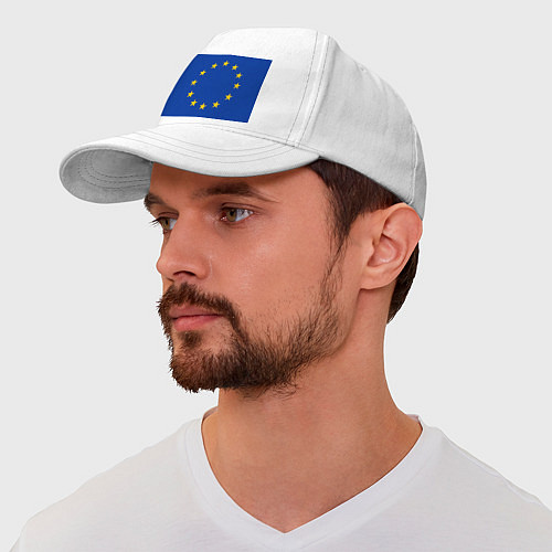 Бейсболка Флаг Евросоюза / Белый – фото 2