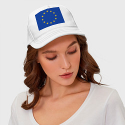 Бейсболка Флаг Евросоюза, цвет: белый — фото 2