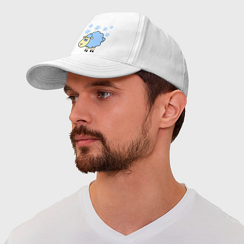 Бейсболка Овечка и снег / Белый – фото 2
