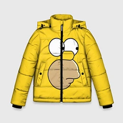 Куртка зимняя для мальчика Лицо Гомера, цвет: 3D-черный