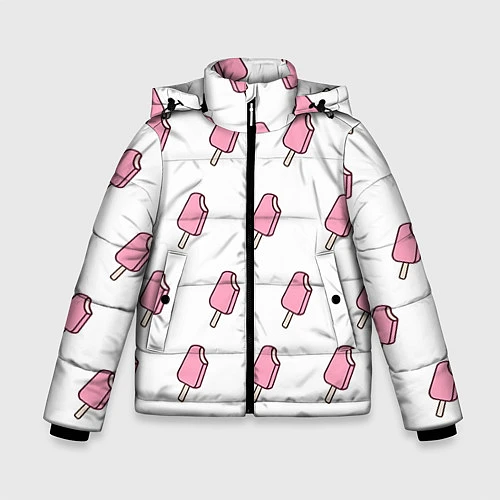 Зимняя куртка для мальчика Мороженое розовое / 3D-Светло-серый – фото 1