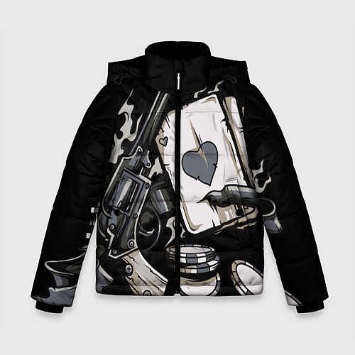 Зимняя куртка для мальчика Смертельная игра / 3D-Светло-серый – фото 1