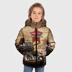 Куртка зимняя для мальчика Танковые войска РФ, цвет: 3D-красный — фото 2