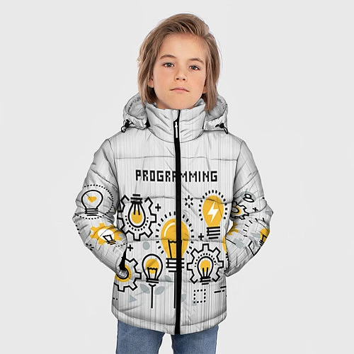 Зимняя куртка для мальчика Программирование 1 / 3D-Светло-серый – фото 3