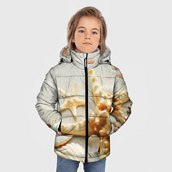 Куртка зимняя для мальчика Морские ракушки, цвет: 3D-черный — фото 2