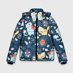 Куртка зимняя для мальчика Котята, цвет: 3D-светло-серый