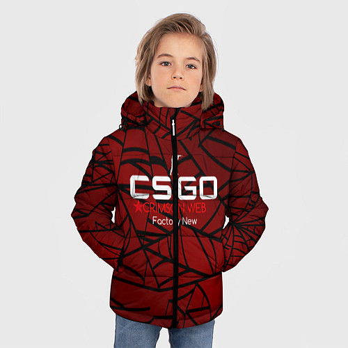 Зимняя куртка для мальчика Cs:go - Crimson Web Style Factory New Кровавая пау / 3D-Светло-серый – фото 3